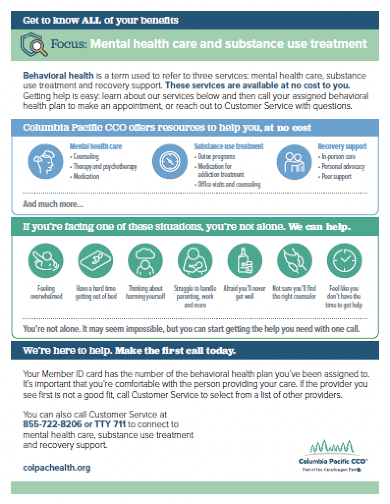CPC Behavioral Health  Explainer Handout Cover