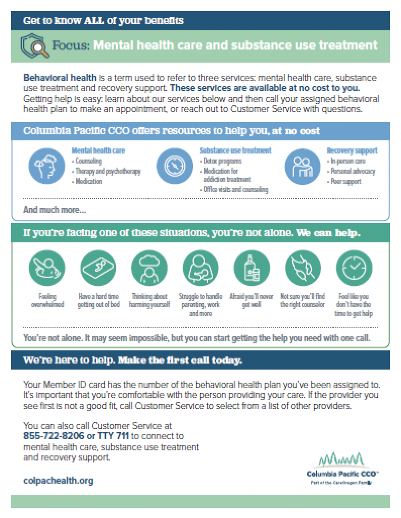 Portada del folleto explicativo sobre salud conductual CPC