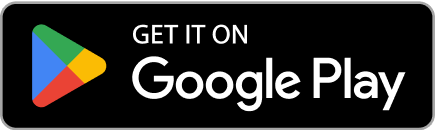 A black button that allows users to download the app; the button says, ”Get it on Google Play” with the Google logo in a triangular shape.
